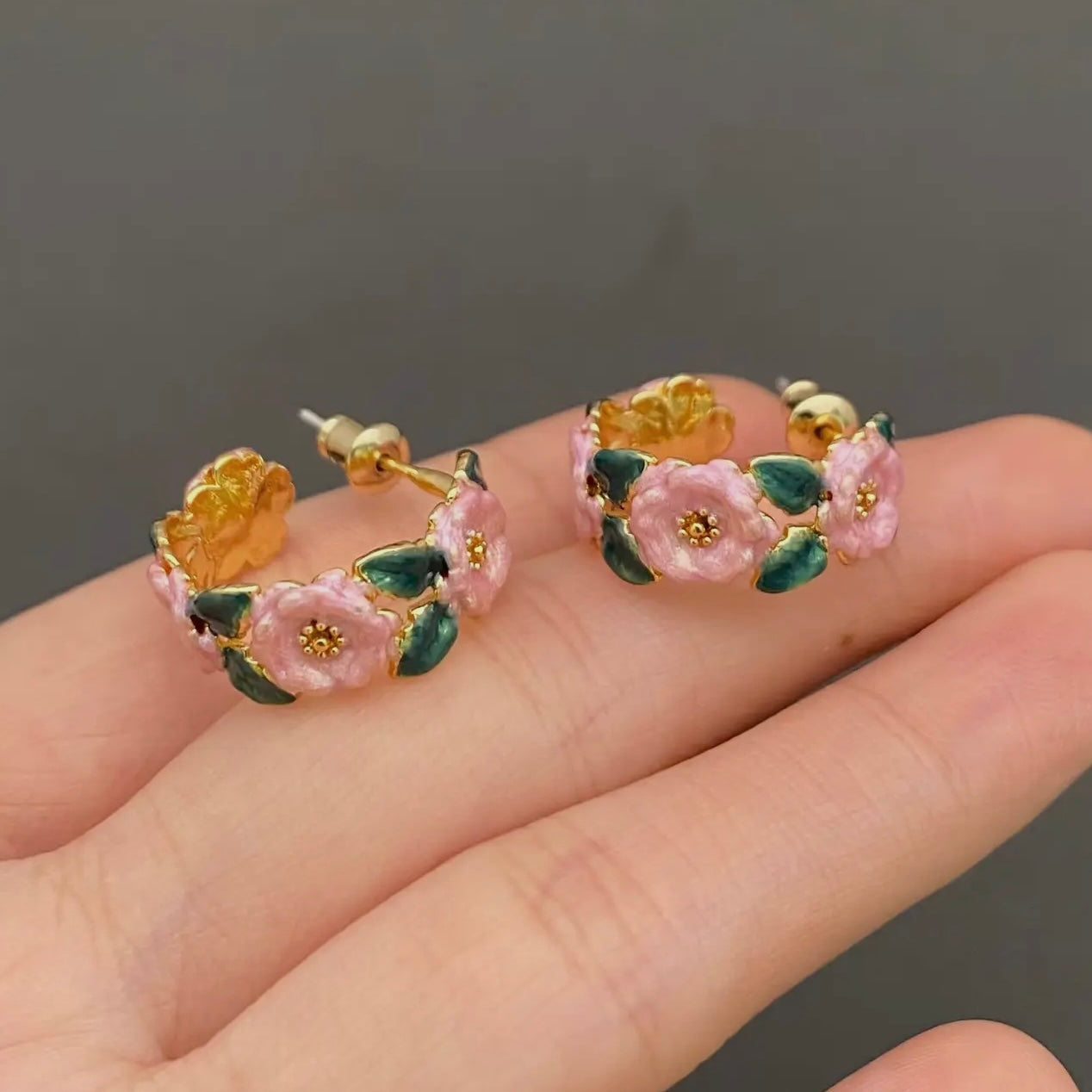 Pink Rose Hoops