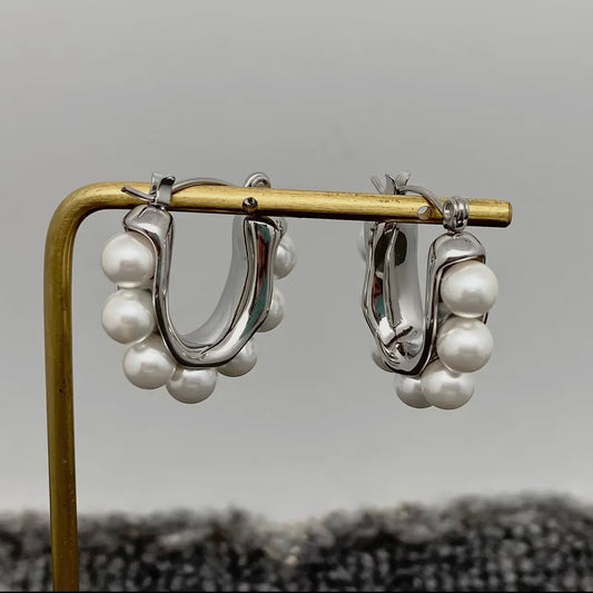 Pearl Halo Hoops