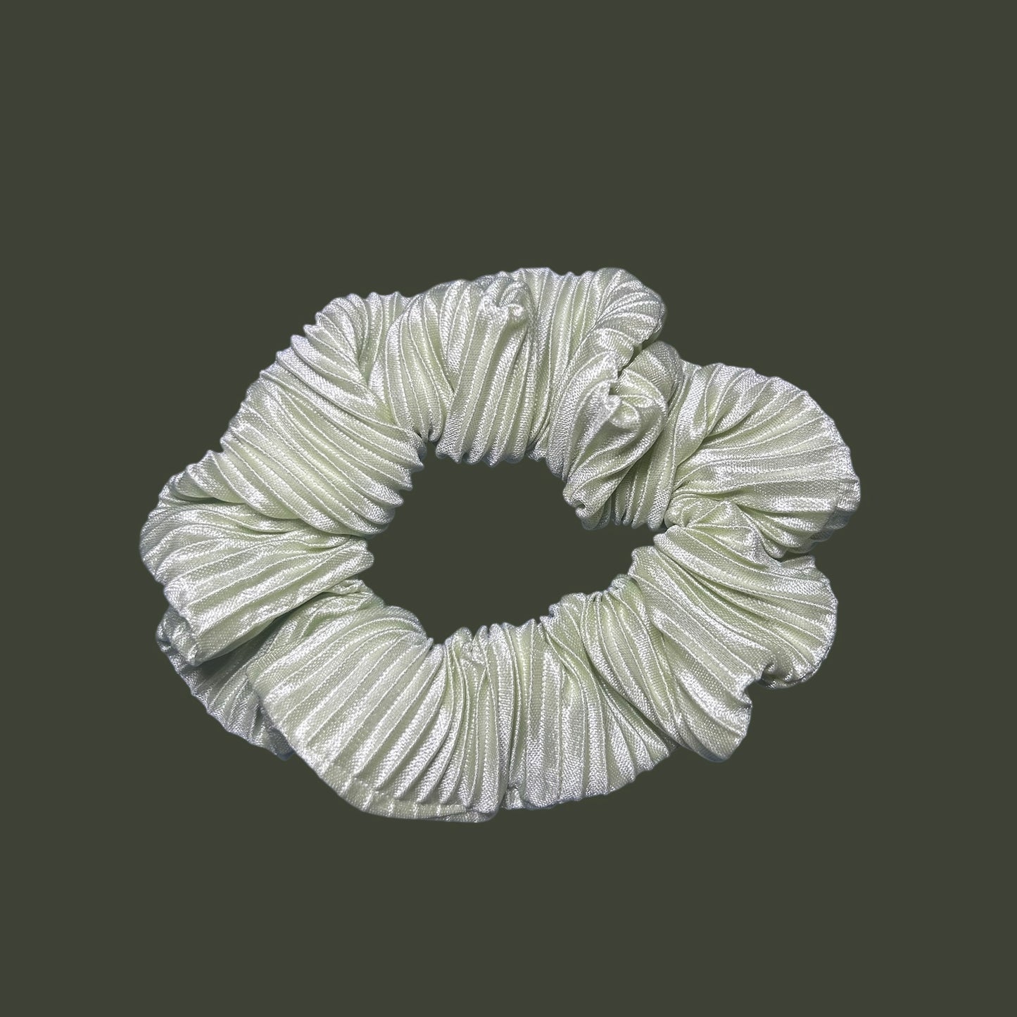 Sage Pleated Scrunchie